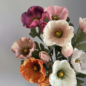 2 Cabezas de Flor de Amapola de PU, Ramo de Anémonas Pequeñas, Accesorios de Decoración para Sala de Estar, Mesa de Comedor, Decoración del Hogar, Artificial - Product Image 3