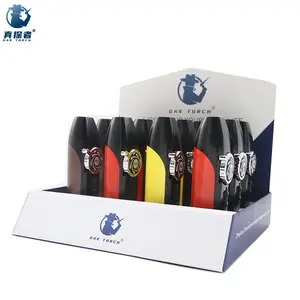 Gf-867 12 Stuks Doos Set Mini Goedkope Winddicht Metalen Sigaar Roken Blauwe Brand Jet Fakkels Kleine Butaan Gas Aansteker China