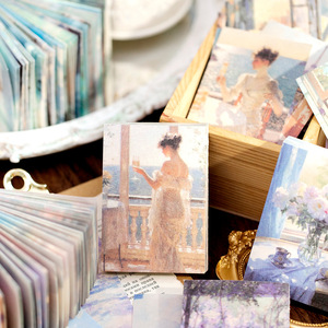 100 materiale pz/pacco in brossura nuvole tramonto serie Retro letterario pittura a olio materiale materiale manuale - Product Image 3