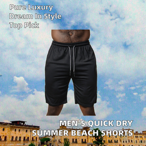 Shorts de Playa para Hombre, Verano 2026, Antiarrugas, Tela de Lana, Secado Rápido, Impermeables, Transpirables, Ecológicos, Casuales - Product Image 2
