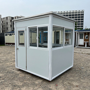 2024 nuevo diseño cabina de seguridad portátil 2*2M caja de centinela gris con ruedas estilo Industrial cabañ<span class=keywords><strong>a</strong></span> de protección de acero para seguridad - Product Image 2