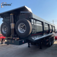 Semi-remorque benne basculante 60 tonnes 3 essieux robuste avec système de basculement hydraulique, essieux Fuwa 13 tonnes, ressorts à lames WABCO JOST, OEM