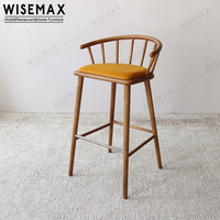 WISEMAX FURNITURE Chaises de bar en bois massif de haute qualité, nouveau design, style tendance, dossier et pieds en bois