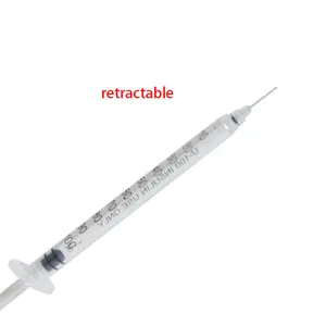 一次性可伸缩u100 bd一次性胰岛素注射器CE带固定针