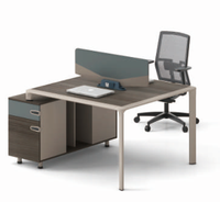 Nouvel arrivage de meubles de bureau MFC en bois pour plusieurs personnes Cabine de travail modulaire pour 4 employés