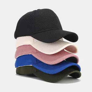 Verão Outono Moda Waffle Malha Cor Sólida Chapéu Retro Lazer Respirável Plain Sports Baseball Cap