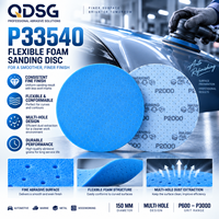 P33540 150mm Mavi Esnek Köpük Zımpara Diski P600-P3000 Çok Delikli Islak Kuru Zımpara Diski Otomotiv Boya Yenileme İçin