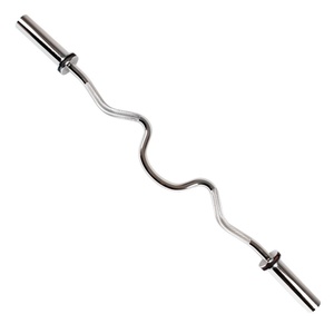 Professional Fitness Super <b>EZ</b> Barbell <b>Bar</b> Silver Steel Standard Super Curl Power Lifting Barbell <b>Bar</b> - Product Image 1