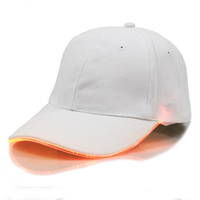Hip Pop Led Bianco Luminoso Cappello di New Fibra Ottica Visiera di Sun del Berretto Da Baseball Del Cappello Del Sole
