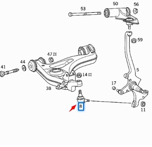 2103300035 palla del braccio di controllo sotto la testa è adatta per la classe <span class=keywords><strong>mercedes</strong></span>-<span class=keywords><strong>benz</strong></span> C <span class=keywords><strong>W202</strong></span> - Product Image 4