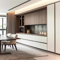 Système d'armoires de cuisine sur mesure de style européen, meubles de rangement à structure stable pour la conception d'espaces de cuisson indépendants dans les villas