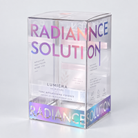 Emballage en boîte pliable en plastique transparent PVC avec logo personnalisé en matériaux recyclés pour cosmétiques, crème solaire, blush, crème pour les yeux, mascara