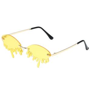 Lunettes de soleil de créateur pour femmes 11 couleurs New Devil's Tears Rimless Drips Party Lunettes de soleil avec montures PC rouges et grises - Product Image 4