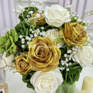 Bola de Flores Artificiales de 30 cm, Verde y Blanca, para Decoración de Mesa de Conferencias, Bodas, Venta al por Mayor - Product Image 5