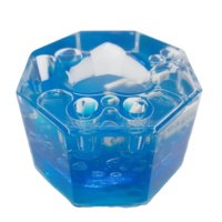 Figurine 3D flottante remplie d'huile liquide, hexagone métallique, poids en papier