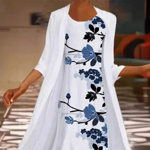 Vestido informal de vacaciones floral versión regular vestido estampado de dos piezas casual de alta calidad - Product Image 3