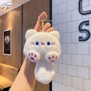 Nuevos llaveros de dibujos animados de Color Rosa lindo gatito gato personalizado Mini juguete de peluche almohada llavero - Product Image 6