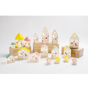 <span class=keywords><strong>Casa</strong></span> <span class=keywords><strong>de</strong></span> Cerámica Decorativa, Única y Popular para Pascua, con LED en el Interior, para Decoración del Hogar en Primavera - Product Image 1