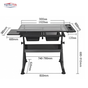 <span class=keywords><strong>Table</strong></span> à Dessin Professionnelle pour Écoles Modernes et Chaises en Verre à Angle Réglable - Product Image 6