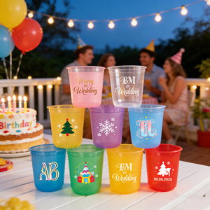 Gobelet en plastique en forme de U avec logo personnalisé rouge pour mariage, 14 oz, 16 oz, 24 oz, gobelet jetable transparent givré, gobelet en PP rigide pour smoothie, gobelet pour thé au lait à bulles - Product Image 1