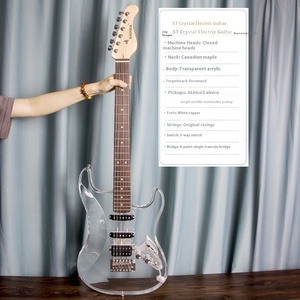 Nuova <span class=keywords><strong>Chitarra</strong></span> Elettrica ST in Cristallo a Bobina Singola e Doppia all'Ingrosso in Acrilico Trasparente per Principianti Stile <span class=keywords><strong>Rock</strong></span> in Legno Massello - Product Image 6