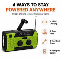 Radio de Supervivencia Portátil para Exteriores, con Manivela Solar, Resistente al Agua, Batería de 5000mAh, Linterna LED, Alarma SOS