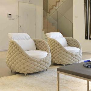 Set di Divani da Esterno di Lusso a Forma di C, Divano da Giardino Intrecciato con Corda e Telaio in Alluminio per Hotel, Resort e <span class=keywords><strong>Patio</strong></span> - Product Image 4