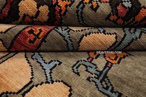 Alfombra Oriental de Lana Oushak Anudada a Mano de 8x10, Alfombra Turca de Vitral de Estilo Mission para Sala de Estar - Product Image 2