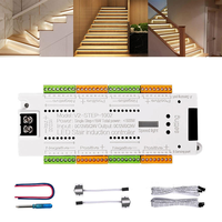 AIKEOU Contrôleur de lumières d'escalier LED 32 canaux avec capteur de mouvement PIR, intérieur 12V/24V, escalier automatique, marche d'escalier, 400W, 2 ans