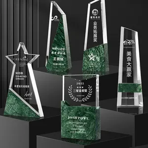 Honor Of Crystal High Quality Customized Logo Souvenir Marble Trophy For Show Staff Award