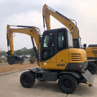 Mini-excavatrice sur roues 5,9T 0,21m³ XE60WD pour projets de construction routière
