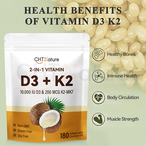 Chtnnature Label pribadi minyak kelapa softgel dengan kapsul <span class=keywords><strong>Gel</strong></span> lunak Vitamin D3 dan Vitamin K2 - Product Image 4
