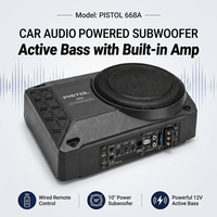 Subwoofer de voiture actif de 10 pouces à installer sous le siège, haut-parleur de basses 12V avec amplificateur intégré et télécommande