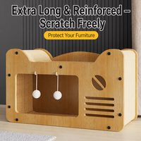 Canapé pour chat et griffoir combinés : Lit en bois pour chat avec housse amovible et lavable, design respirant, rafraîchissant et résistant aux morsures