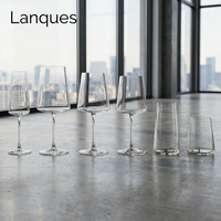 Verres à vin rouge et blanc Bordeaux classiques en cristal sans plomb Lanques, durables, pour flûtes et eau sans pied