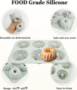 <span class=keywords><strong>Moule</strong></span> à gâteau en silicone à 6 cavités pour gâteaux cannelés / Moules à <span class=keywords><strong>mini</strong></span>-gâteaux <span class=keywords><strong>Bundt</strong></span> en silicone / Moules à gâteau en silicone à 6 cavités - Product Image 5