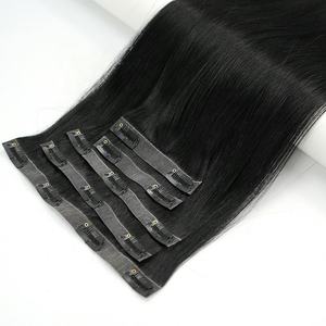 100% Peruvian Human Remy <b>Clip</b>-in Hair <b>Extensions</b> Machine Double Weft 12"-28" Length Top Grade Premium Customized Color Wholesale - Product Image 1