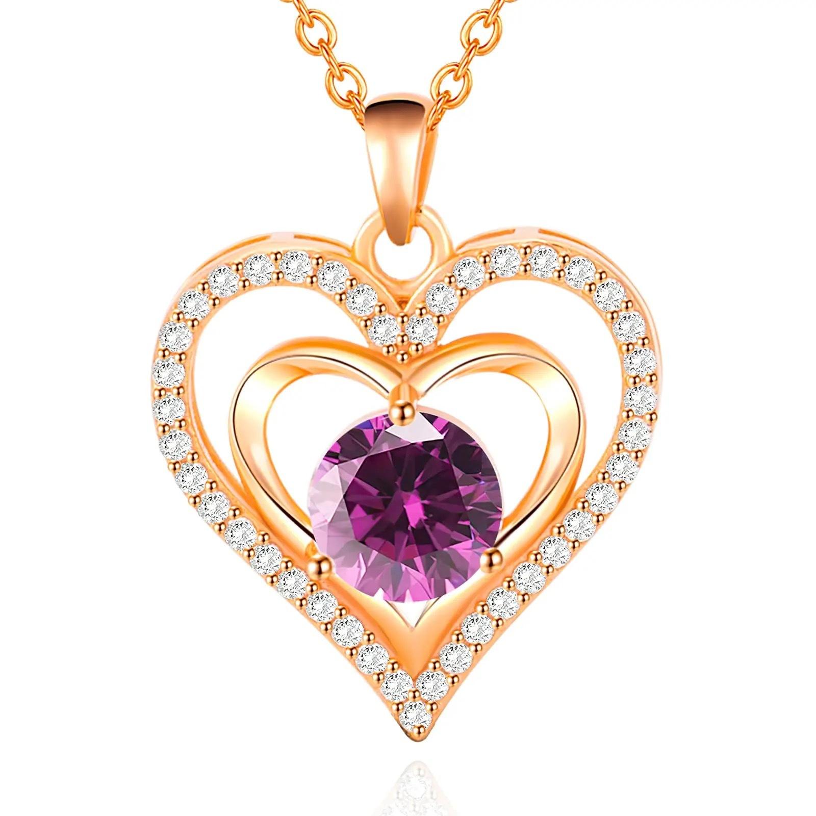 Rose gold purple diamond