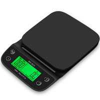 Balance à café portable 3 kg 0,1 g, numérique, en plastique ABS, avec minuteur, conversion multi-unités, fonction tare, rétroéclairage LCD