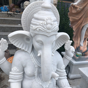 Escultura Religiosa India de Ganesha, Estatua de Ganesha de Mármol Blanco de Tamaño Real, Dios Hindú, Estatua del <span class=keywords><strong>Señor</strong></span> Ganesha - Product Image 3