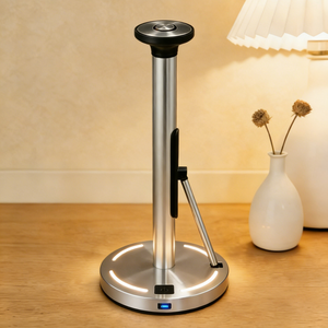 Stainless Steel Dual Power <b>Paper</b> Dispenser Adjustable LED <b>Tissue</b> <b>Paper</b> Towel Holder Stand with Suction Base for Bathroom & Home - Product Image 2