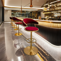 Chaise de bar moderne et luxueuse pour la maison tabouret de bar design en acier inoxydable chaise de réception élégante réglable en cuir pour hôtel cuisine et salle à manger