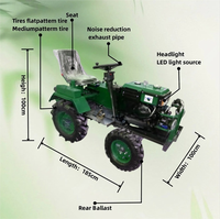 Tracteur à chenilles diesel 12HP monocylindre refroidi par eau 2 roues motrices pour la culture des terres agricoles, agriculture CE