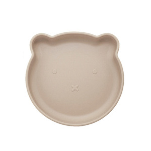 Assiette à ventouse en silicone pour bébé Design d'ours Vaisselle en silicone de qualité alimentaire pour l'alimentation des bébés Assiette en silicone antidérapante - Product Image 2