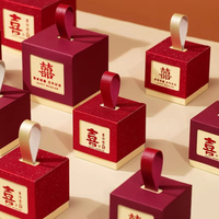 Boîte cadeau d'emballage de bonbons en carton recyclé durable personnalisée avec poignée en bonbon