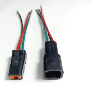 Customized Sealed black Auto Electrical Wiring Harness Loom Cable Assembly Connector Dt04-3p/dt06-3s