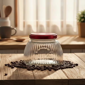 โถแก้วใสขนาดใหญ่ ปิดสนิท ใช้ซ้ำได้ สำหรับแป้ง ธัญพืช ขนมขบเคี้ยว - Product Image 1