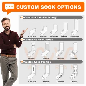 Custom Design Women Cotton Crew Sock Customized Jacquard Letter Sox Casual Sock With Custom Logo