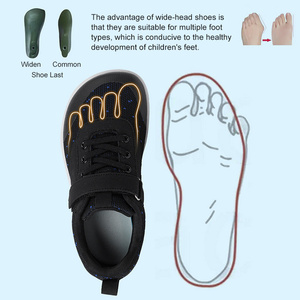 Venta al por mayor cómodos zapatos deportivos casuales para niños transpirable diseño descalzo con punta ancha para caminar al aire libre - Product Image 2