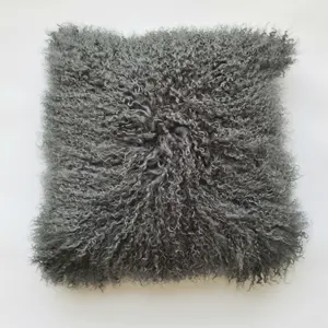 Travesseiro de lã de ovelha, almofada de pele de carneiro tibetana verdadeira durável
